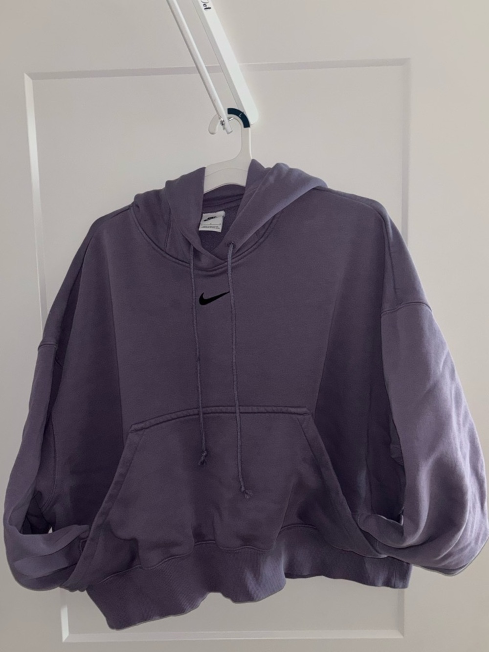 Nike Women’s Lavender Oversized Hoodie with Black Swoosh